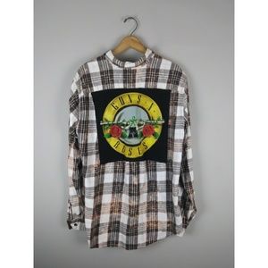 Upcycled Guns N Roses Flannel